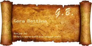 Gera Bettina névjegykártya
